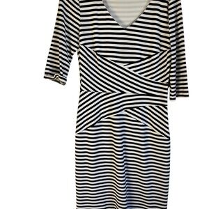 Antonio Melani Black and White Striped Dress size 10